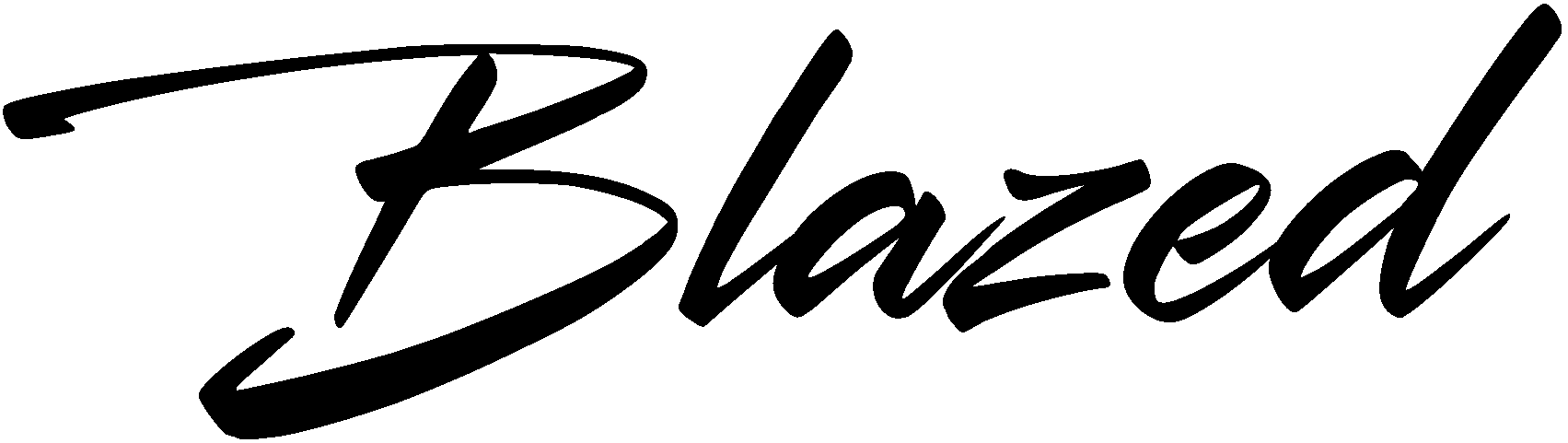 Schriftzug Blazed - Name der Modemarke